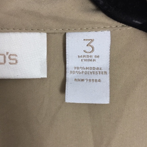 Chico's Modal Blend Waterfall Front Cardigan Sz 3 / XL Tan Long Sleeve Wrap Top - Picture 5 of 11